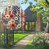 American Butterfly Floral Wind Spinner Outdoor, USA 250th Anniversary Wind Chime, 8 Inch 3D Metal Garden Wind Spinner, Stainless Steel Patriotic Yard Hanging Decor Gift