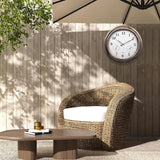 Outdoor Clocks Waterproof, 18 in Large Outdoor Clock for Patio w/Thermometer Hygrometer, Silent Battery Operated Decorative Vintage Outdise/Indoor Wall Clock for Living Room,Bathroom,Pool-Bronze