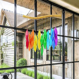 Colorful Glass Wind Chimes, 20 inches, Garden Decor for Patio and Home (Style 2)