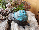 Snail Key Hiders Outside - Spare Key Hider - Hidden Key Holder for Outside, Garden Snail Statues Key Box (Vintage Blue)