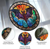 Bat Suncatcher Stained Glass Window Hangings for Women Mom Red Birds Sun Catchers Colorful Ornament Bird Lovers Gift Gifts for Women Mom Wife