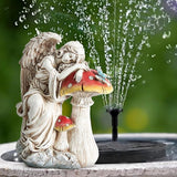 Outdoor Angel on Mushrooms Statue for Garden Decor, Sleep Angel Garden Statues Religious Decorations for Patio Yard Porch Lawn, Angels Garden Sculptures, Home Angel Figurines, Memorial Gifts