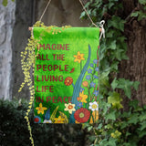 Imagine All the People Living Life in Peace Garden Flag Green 28x40 Double Sided Large Summer House Flags Flower Yard Banner