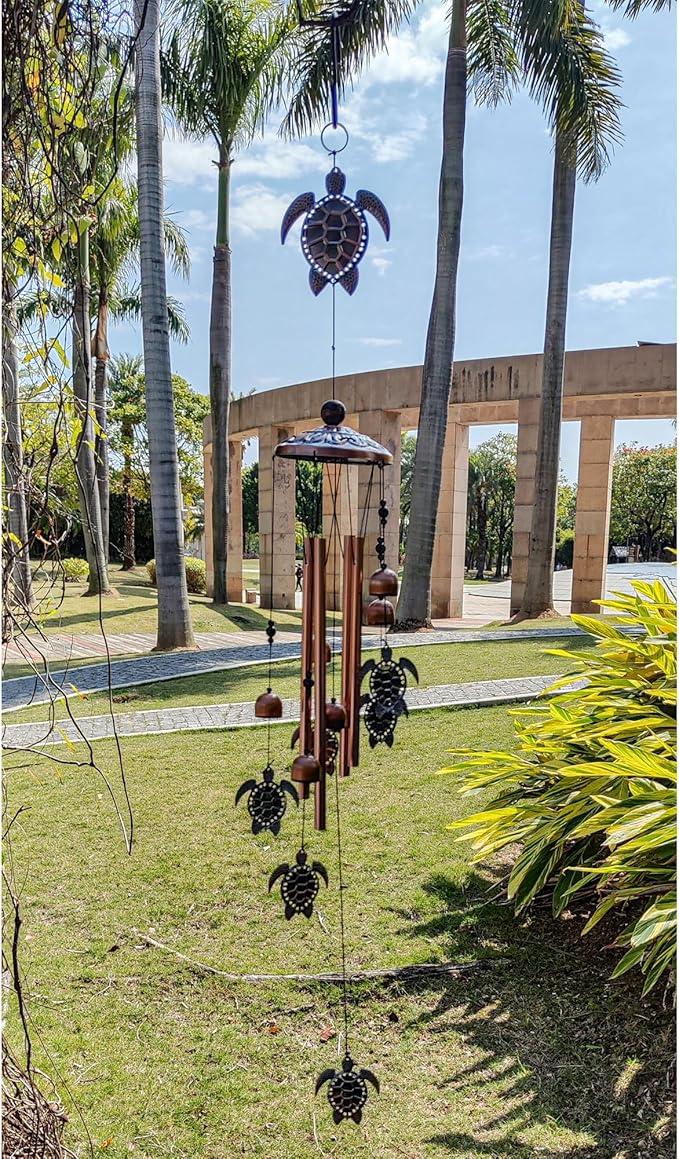 Wind Chimes for Outside- Turtle，Turtle Gifts for Women Men，Metal Wind Chimes Memorial Turtle for Outside/Indoors, Lawn, Patio, Home, Porch, Yard Decor, Garden Decorations