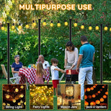AHRLHR 4 Pack String Light Poles, Outdoor String Light Pole 10ft Forked Metal Light Pole with Adjustable Outdoor Light Stand, Deck, Backyard, Garden, Wedding, Rustproof and Sturdy with Hooks