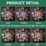 Solar Wind Spinners Outdoors for Yard and Garden - 40 Inch Metal Wind Sculpture, Outdoor Kinetic Windmill with Multi-Color Led Lights for Patio, Lawn & Garden Decoration (Magpies)