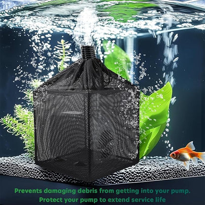 OUMEE Pump Filters Bag, Pond Barrier Bag Large Pump Mesh Bags for Outdoor Water Koi Fish Ponds (12.2 in)