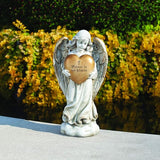 Joseph's Studio by Roman - 12.25" H Memorial Angel Holding a Heart Garden Statue, Religious Outdoor Decor