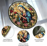 Virgin Mary Stained Glass Suncatcher Stained Glass Window Hanging Home Decor Garden Halloween Christmas Party Wedding Housewarming Gifts