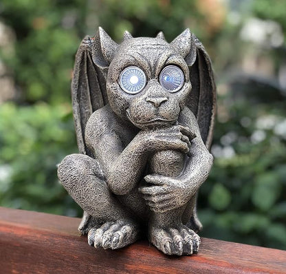 Solar Powered Gargoyle Outdoor LED Garden Light Decor