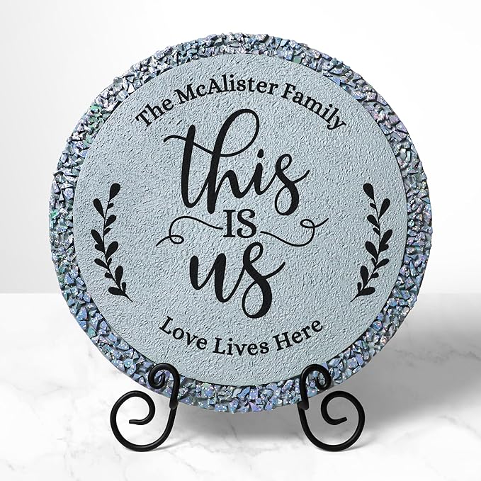 Let's Make Memories Personalized Floral Garden Stones - This is Us Path Stones for Families - Garden Décor - Customize with Message & Names - Large