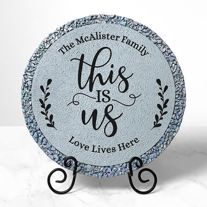 Let's Make Memories Personalized Floral Garden Stones - This is Us Path Stones for Families - Garden Décor - Customize with Message & Names - Large
