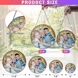 Personalized Grandma Stained Glass Suncatcher, Custom Stained Glass Window Hanging for Mom Picture, Customized Photo Gifts for Family Grandparents from Grandkids Grandchildren on Mothers Day Christmas