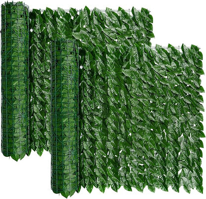 iCover 2PK 39 * 98in Artificial Ivy Privacy Fence Screen Cover, Highly Dense Leaves Wtih Strengthened Joint Prevent Leave Falling Off, Faux Hedge Panels Greenery Vines, Decorative Fences