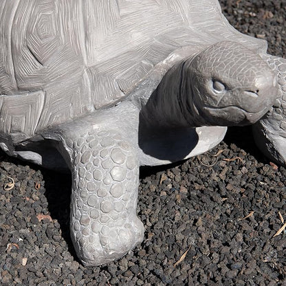 XBrand 30.3" L Light Grey Polystone Turtle Statue for Indoor or Outdoor Garden Decor