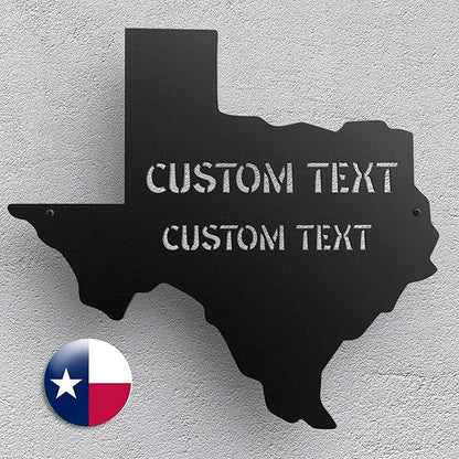 Texas Decor Metal Yard Signs - Outdoor Garden Metal Sign Personalized Name Sign Texas Wall Decor Home Wall Art - Texas State Flag in Ground or Wall Hanging - Family Sign Street Sign Address Sign