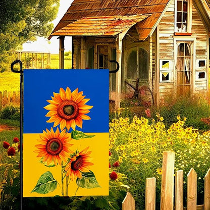 Ukraine Sunflower Garden Flag 12x18 Inch Double Sided Seasonal Fall Yard Flag Blue and Yellow Floral Outdoor Decor for Lawn Patio Garden Durable Welcome Autumn House Banner