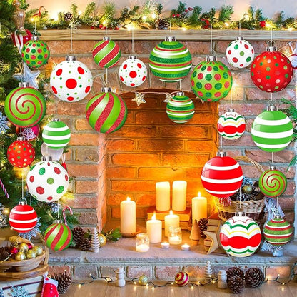 Huwena 24 Pcs Christmas Outdoor Decorations Hanging Ornaments Christmas Yard Signs Double Sided Lawn Decorations for Xmas Party Porch Lawn Decor (Novel Style)