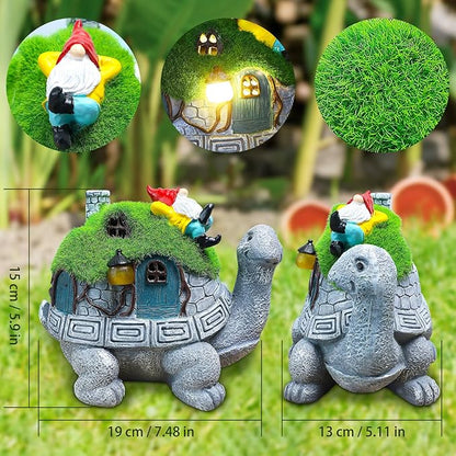 SunGlee Solar Turtles for Outdoors Turtle Solar Light Garden Statue Cute Tortoise Garden Outdoor Decor for Patio Lawn Yard Gifts for Mom Grandma Housewarming Birthday