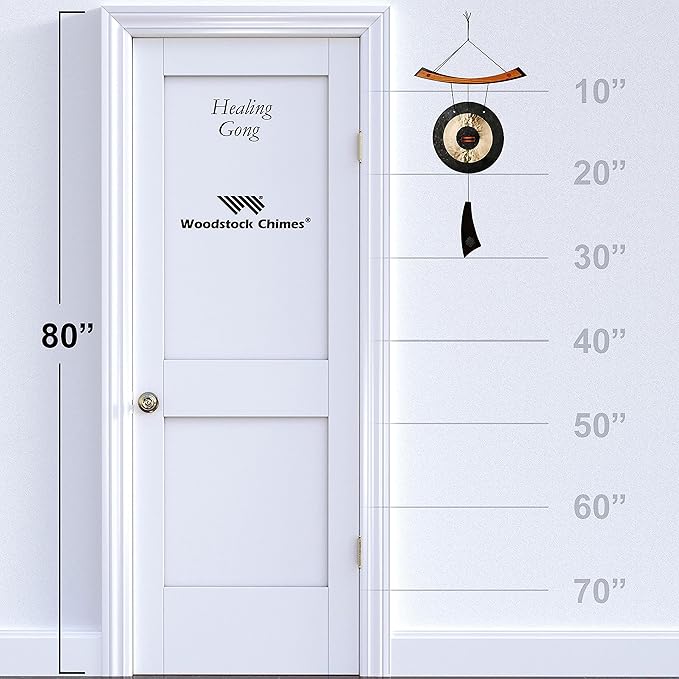 Woodstock Wind Chimes for Outside, Garden, Patio, Porch and Outdoor Decor, Wind Gong Style Wind Chimes (30") Healing Gong Gifts (HG)