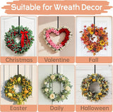 Wreath Door Hanger, Over Door Hook, 15" Long Plant Hangers Outdoor, Metal Garden Fence Plant Hooks for Hanging Planters, Flower Baskets or Pots, Bird Feeders, Festival Decorations (SSF4)