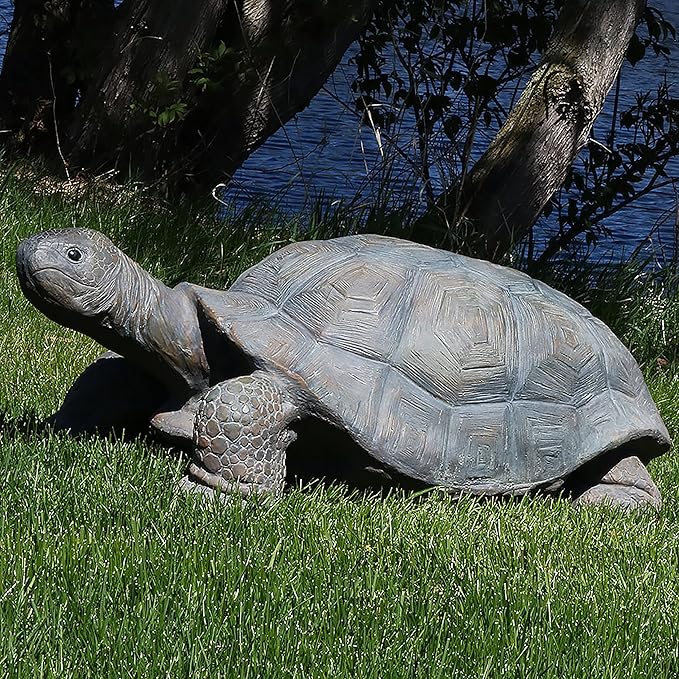 Sunnydaze Todd the Garden Turtle Statue - Turtle Garden Decor for Yard, Lawn, Patio Décor – 30" x 15" Durable Poly-Concrete - Gift Idea