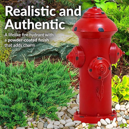 Sunnydaze Fire Hydrant for Dogs to Pee On - Dog Fire Hydrant Pee Post for Potty Training - Red Powder-Coated Paint Finish - 21" H