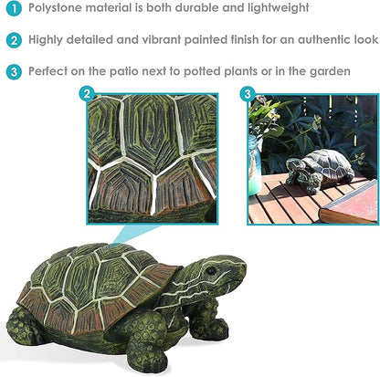 Sunnydaze Terrance the Tortoise 9-Inch Long Polystone Indoor/Outdoor Garden Statue
