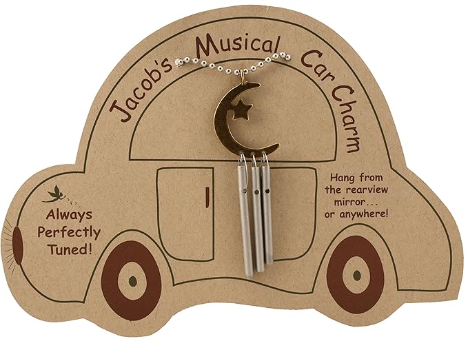 Jacob's Musical Car Charm, Crescent Moon and Star, Mini Wind Chime