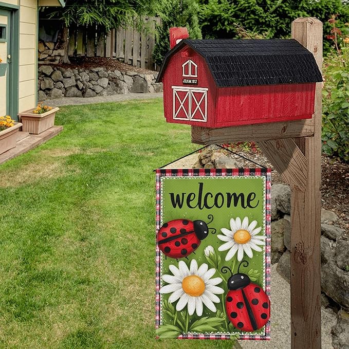 Aninal Flower Garden Flag Seasonal Double Sided 12 x 18 Inch Small Yard Flag for Indoor Outdoor Decor Holiday All Seasons
