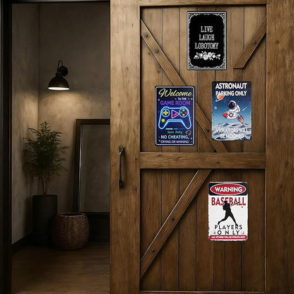 Baseball Wall Decor Sign Decorative Signs Chic Metal Signs for Boys Room Wall Decor Gift for Baseball Lovers (Color09)