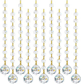 10pcs Crystal Garland Strands Hanging Glass Chandelier Beads Chains Glass 20mm Balls Prisms with Beads Pendants Crystal Chandelier Parts Replacements Christmas Party Garden Decoration