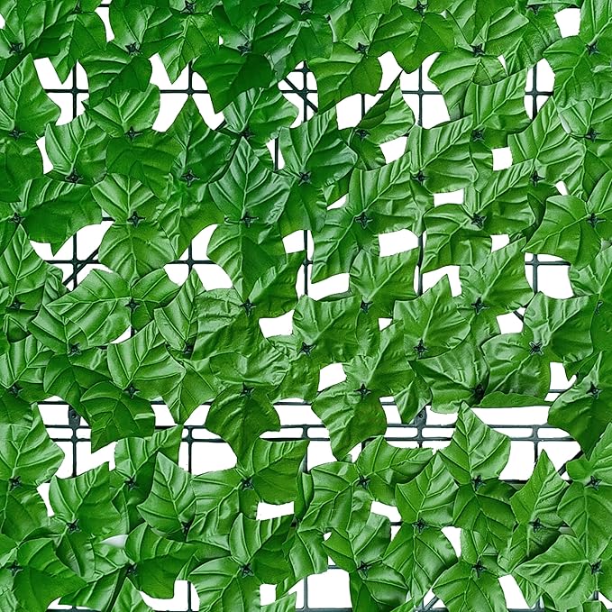 ODTORY Artificial Ivy Privacy Fence Wall Screen: 48X120 in UV-Anti Faux Greenery Backdrop Ivy Vine Leaf Hedges Fence Panels for Patio, Balcony, Garden, Backyard Indoor Outdoor Light Green Decor
