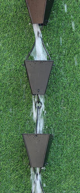 KAM Home Bronze Tapered Square Cups Rain Chain with Installation Kit (Black, 13)