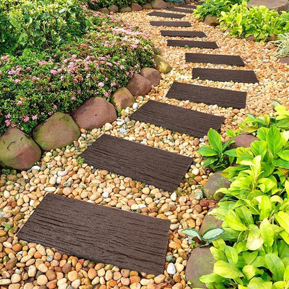 Sekcen 3 Pack Rubber Stepping Stones Outdoor Walkway Garden Recycled Paving Stones Pavers for Walkways