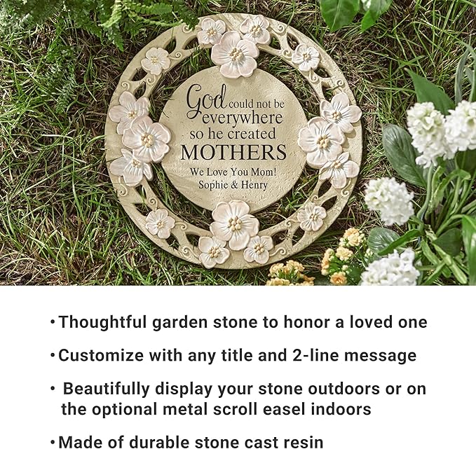 Let's Make Memories Personalized God Couldn't Be Everywhere Flower Garden Stone - for Mom - for Her