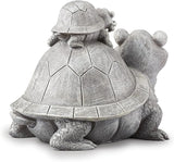 Roman Garden - Turtle and Baby Statue, 7" H, Pudgy Pals Collection, Resin and Dolomite, Decorative, Garden Gift, Home Outdoor Decor, Durable, Long Lasting