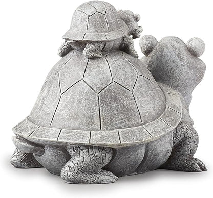 Roman Garden - Turtle and Baby Statue, 7" H, Pudgy Pals Collection, Resin and Dolomite, Decorative, Garden Gift, Home Outdoor Decor, Durable, Long Lasting