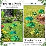 Cinnvoice 3 Pack Stepping Stones Resin Decorative Garden Stepping Stone Garden Decor for Patio, Walkway Sculpture Yard(Monstera Deliciosa,8.4×10 Inches)