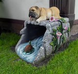 Dog Sculpture Gutter Diverter Rain,Deco Gutter Extension Downspout,Eco-Friendly Resin Statues Gutter Extender Diverter,Splash Block, Perfect Rain Gutter Downspout Extension for 3"x4" Downspouts