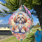 Shih Tzu Wind Spinner, Dog Wind Spinners, Wind Spinner Hanging for Outdoor & Indoor Décor, Unique Gifts for Yard Garden Decoration or Patio Décor (Shih Tzu 2)