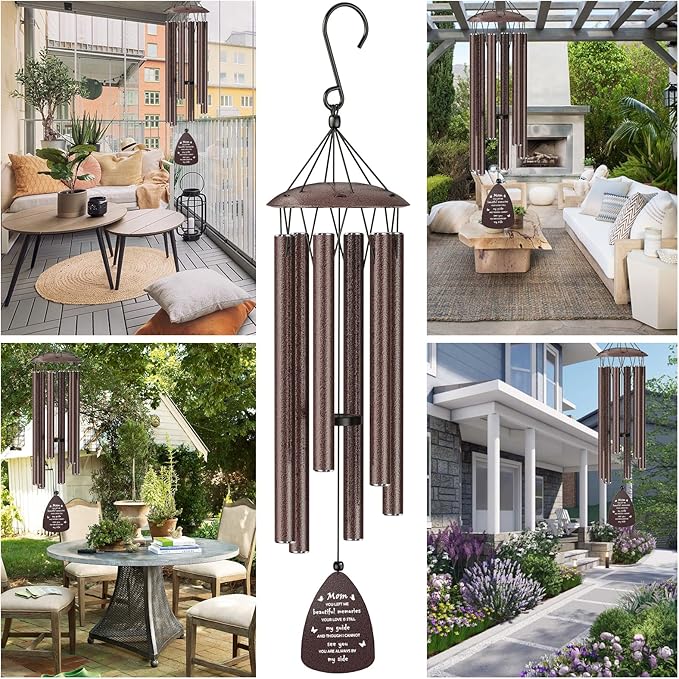 Memorial Wind Chimes for Loss of Mom，Sympathy Wind Chimes for Loss of Mother，Sympathy Bereavement Memorial Gift for Loss of Mother，in Memory of Mom Gifts