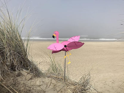 In the Breeze 2558 Baby Flamingo Whirligig Wind Spinner for Your Yard or Garden