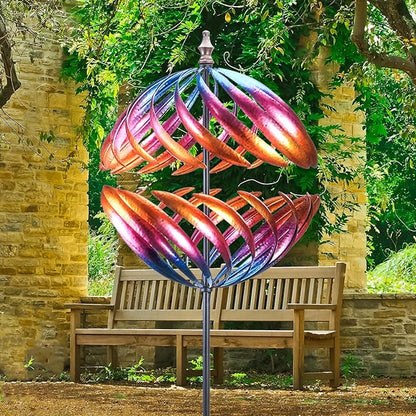 MUMTOP Wind Spinner 360 Degrees Double Steel Metal Wind Sculpture is Suitable for Decorating Your Patio, Lawn & Garden