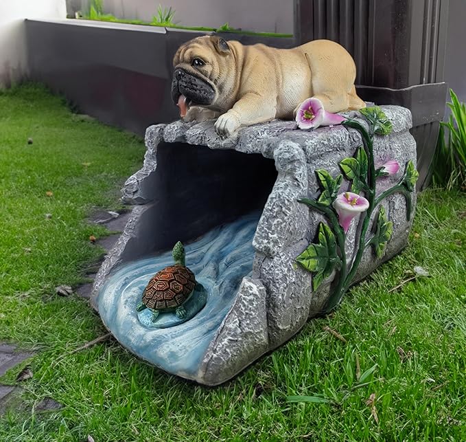 Dog Sculpture Gutter Diverter Rain,Deco Gutter Extension Downspout,Eco-Friendly Resin Statues Gutter Extender Diverter,Splash Block, Perfect Rain Gutter Downspout Extension for 3"x4" Downspouts