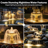 Brass Pond Light LED Underwater, 6W 12V Low Voltage Turtle Underwater Ponds Light 2700K with 26ft Cable, IP68 Waterproof Pond Lights for Outdoor Ponds Fountain Waterfall Water Feature, 1 Pack