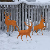 Metal Deer Garden Decor Durable Metal Yard Art Ideal Deer Statue Accessories for Home and Outdoor Antler Decor