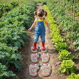 Garden Path Paved with River Pebbles -Footprint Stepping Stones -Garden, Terrace, Garden or Sidewalk Horticultural Design Decorative Stones-Fake Pebbles Children's Stepping Stones (2-piece Set) # A