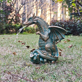 JOYBEE Dragon Solar Garden Statues Outdoor Decoration with LED Light Strings,Dragon Figurine Solar Lights Lawn Décor,Outside Statue Ornament for Patio, Balcony, Yard,Unique Gifts for Mom Grandma