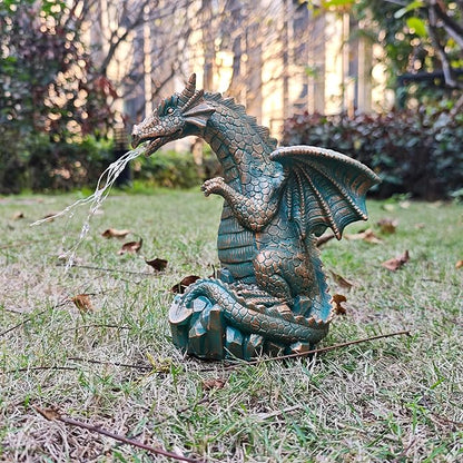 JOYBEE Dragon Solar Garden Statues Outdoor Decoration with LED Light Strings,Dragon Figurine Solar Lights Lawn Décor,Outside Statue Ornament for Patio, Balcony, Yard,Unique Gifts for Mom Grandma